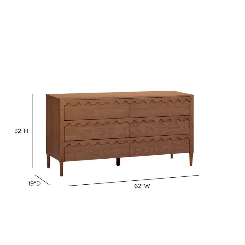 Oodle Walnut 6 Drawer Dresser image number 6