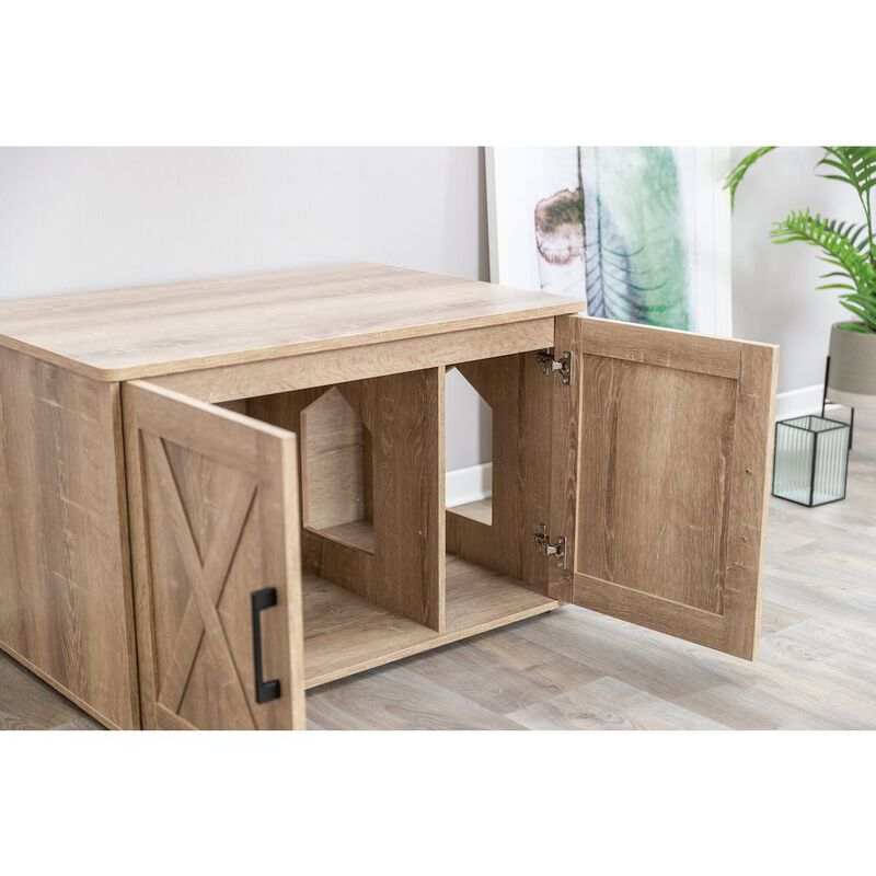 TRIXIE XL Farmhouse Litter Box Enclosure, Hidden Litter Box Cabinet or End Table image number 5