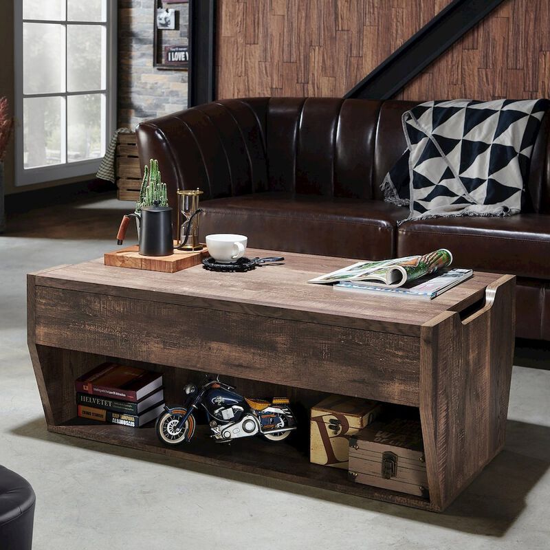 ENITIAL STAR Edwards Wood Lift-Top Coffee Table in Reclaimed Oak