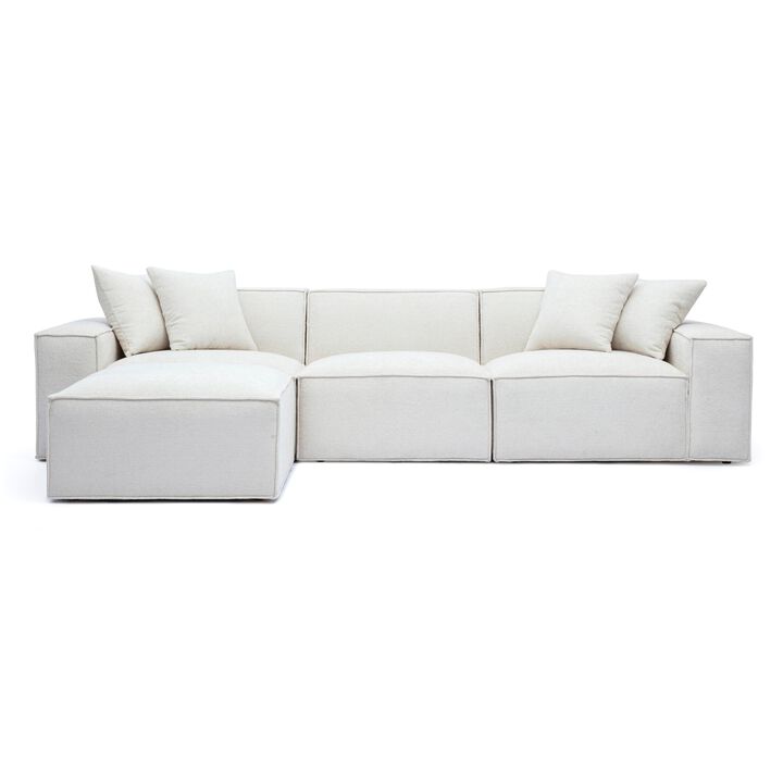 Mindy Chenille Basketweave Modular Sectional