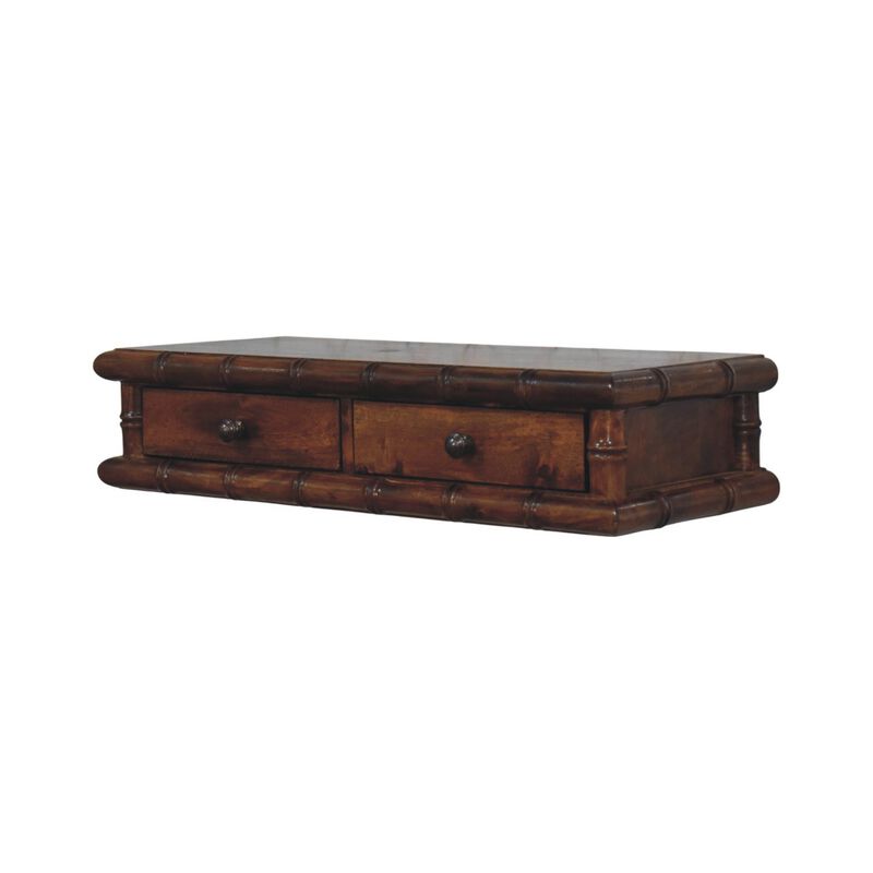 Artisan Furniture Solid Wood Bamboo Two Drawer Console Table , Brown image number 3
