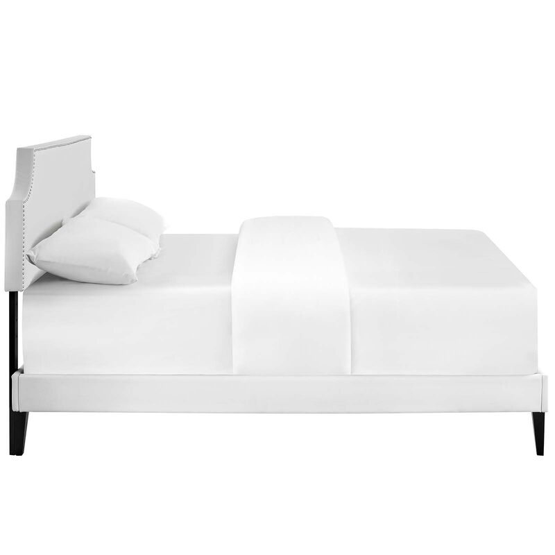 Modway - Corene Queen Vinyl Platform Bed with Squared Tapered Legs