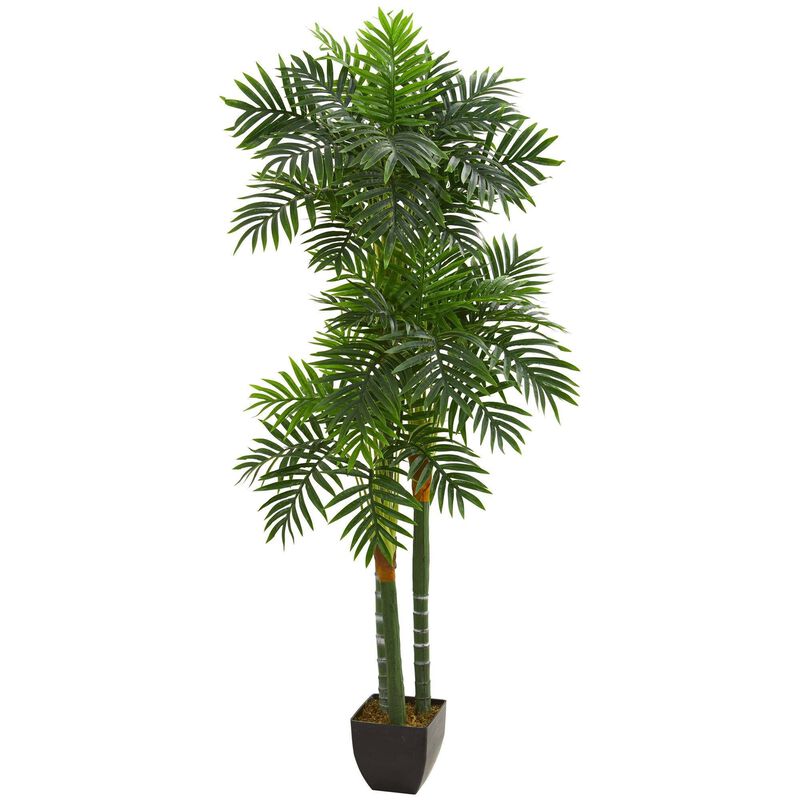 Nearly Natural 5.5-in Triple Areca Palm Artificial Tree
