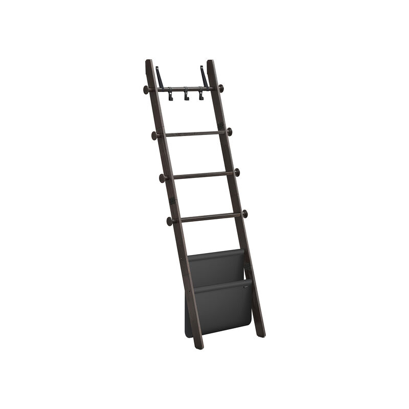 5-Tier Blanket Ladder Rack – Wood Display Stand for Throws, Towels, and Accent Storage