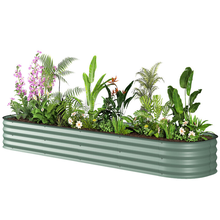 Hivvago Sturdy Galvanized Raised Bed for Vegetables and Flowers