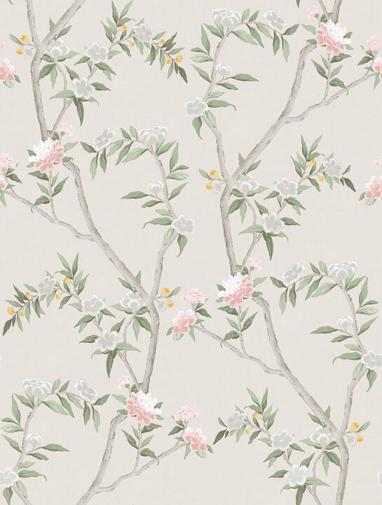 Spring Blossom Chinoiserie Beige Wallpaper 1900-5