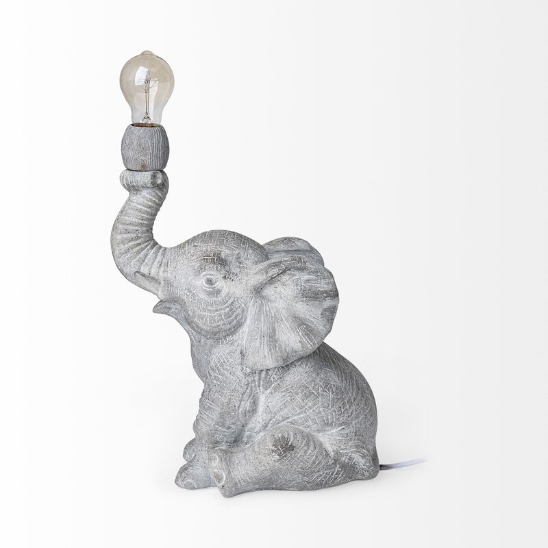 HomeRoots 16" Gray Lamp Base LED image number 2