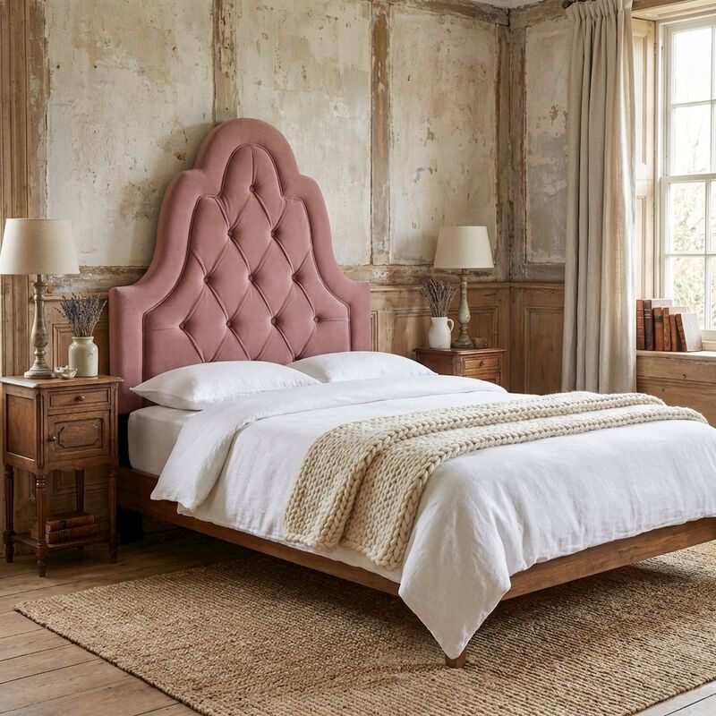 Tufted Twin Velvet Headboard in Performance Fabric with Soft Upholstery image number 2