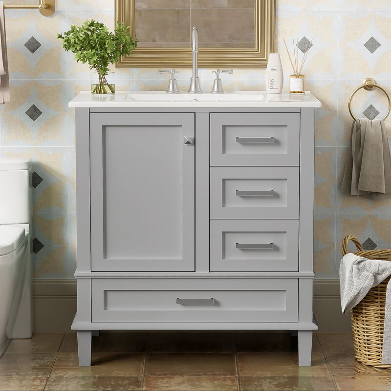 Merax Modern Bathroom Cabinet Vanity with Sink