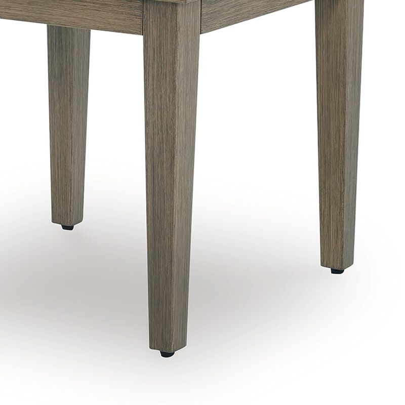 Inaya Outdoor Square End Table, Beige Sintered Stone, 24 Inch Brown image number 6