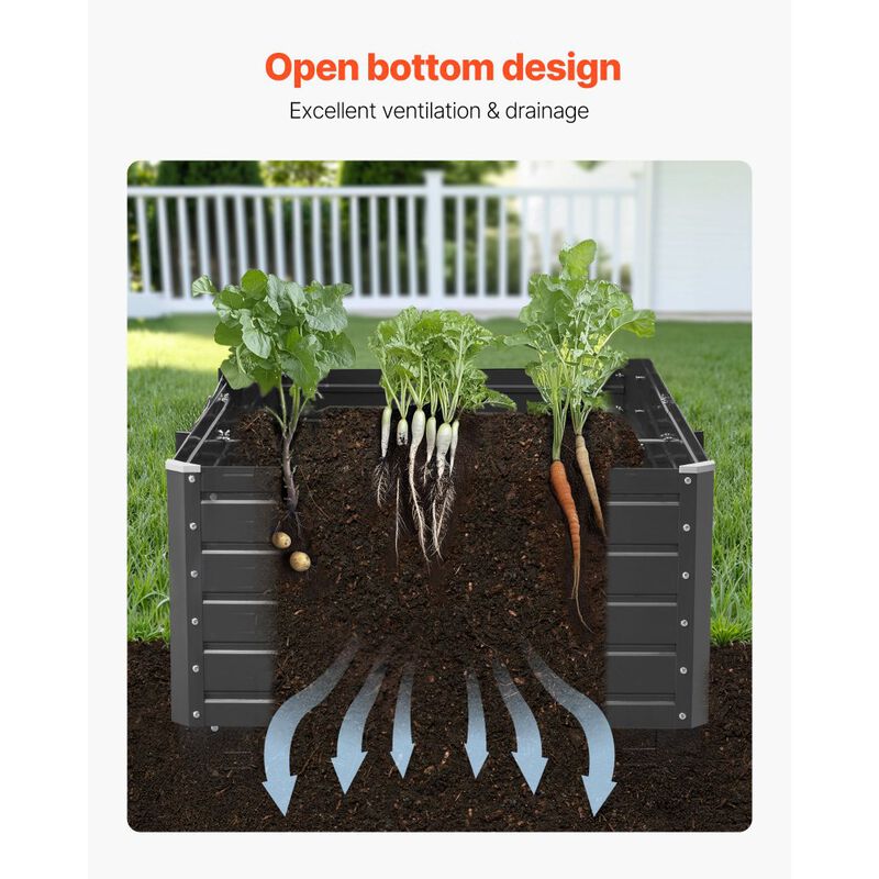 Outdoor Raised Garden Bed Metal Planter Box for Flowers Herbs image number 7