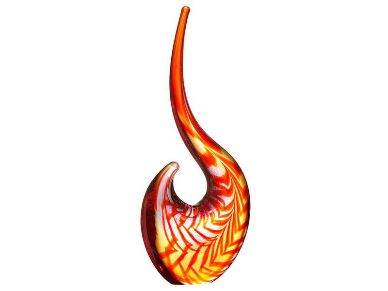 Hand Blown Abstract Sun Conure Sommerso Art Glass Sculpture