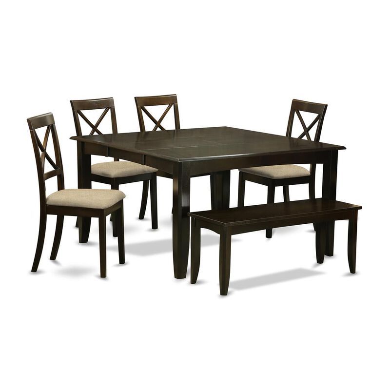 6 Pc Dining set-Table with Leaf and 4 Dinette Chairs plus on Bench