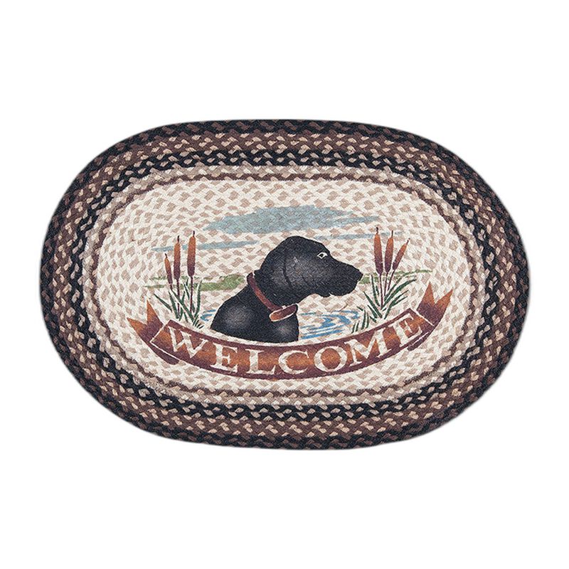 Earth Rugs Op-313 Welcome Dog Oval Patch 20 X 30 image number 0
