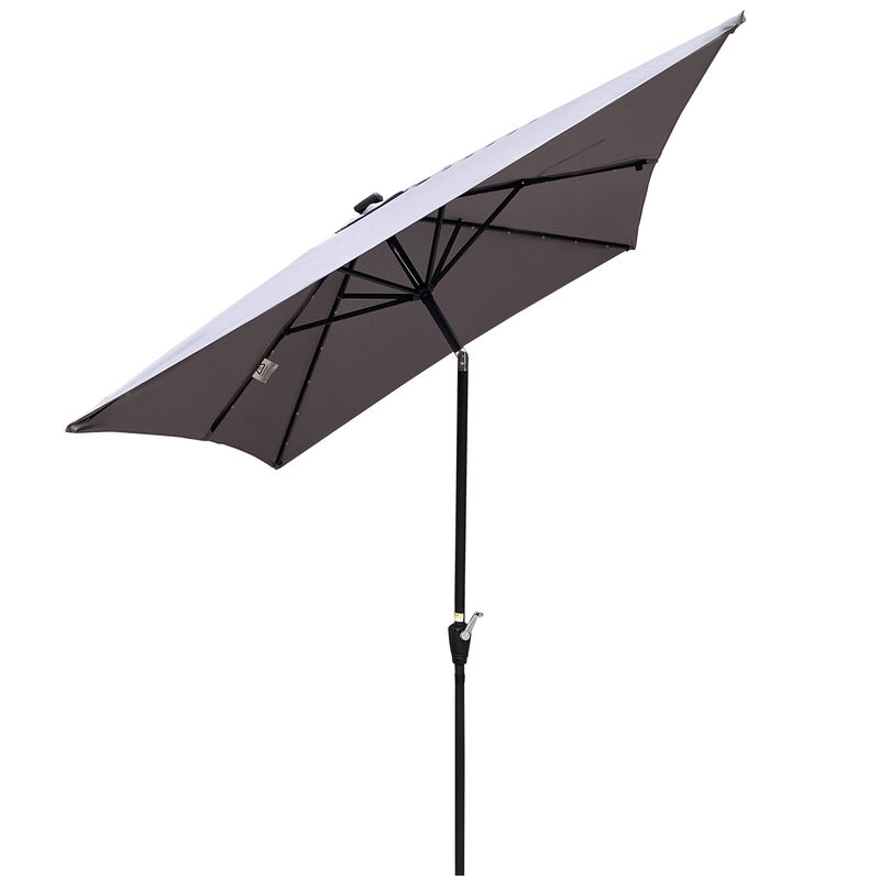 Streamdale 10ft Patio Solar LED Umbrella w/ Crank