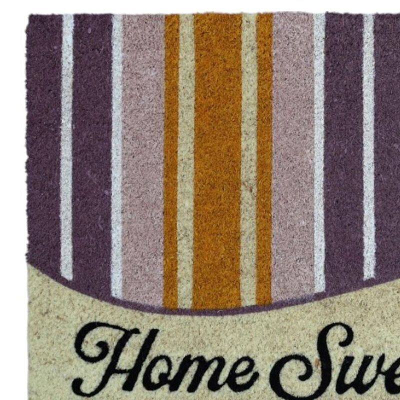 HomeRoots 18" X 30" Beige and Black Coir Home Sweet Home Outdoor Door Mat image number 3