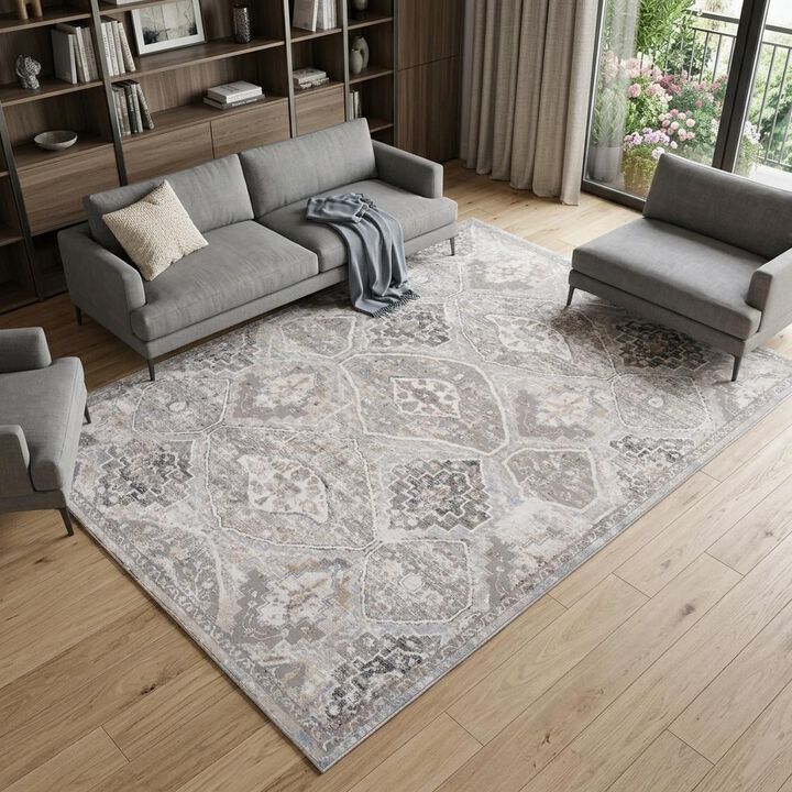 HomeRoots Oriental Distressed Area Rug