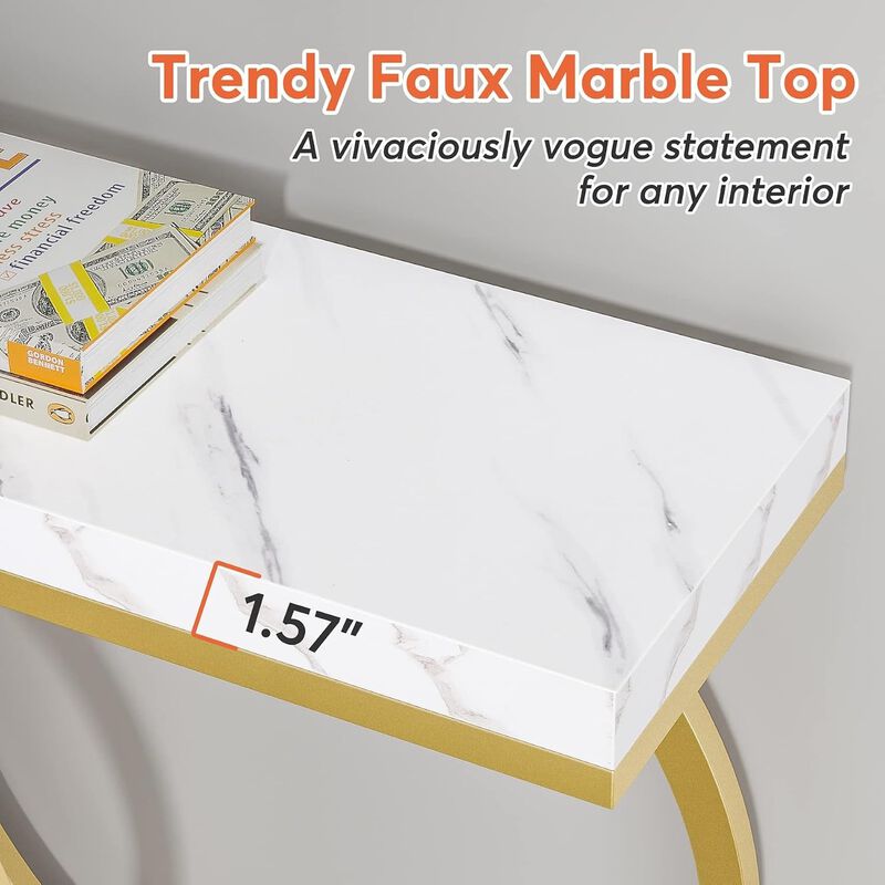 Tribesigns Modern Wood Console Table with Metal Frame image number 6