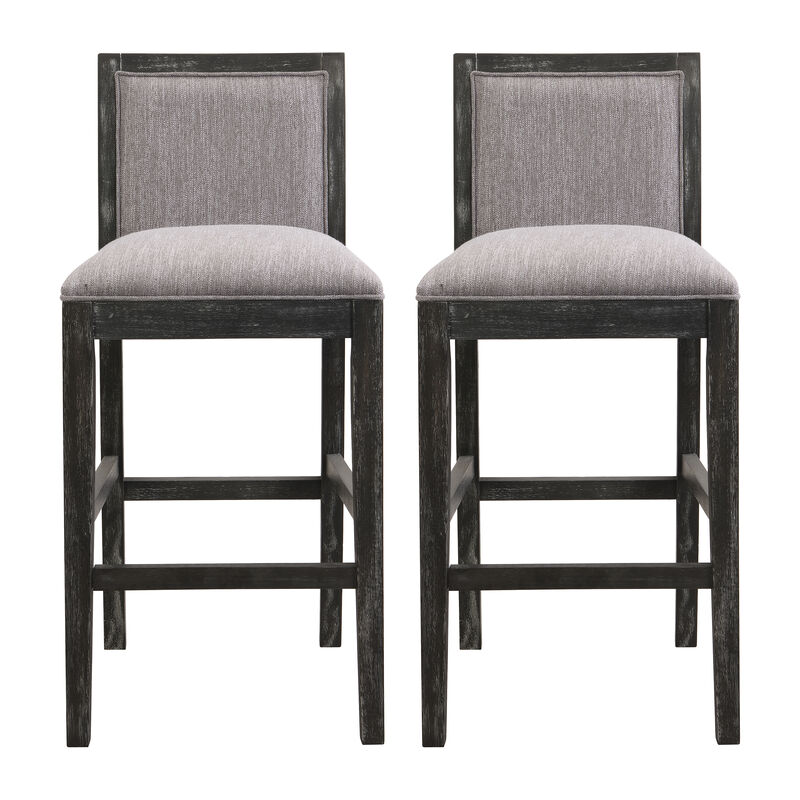 Merax Rubber Wood Frame Height Bar Stools Set of 2