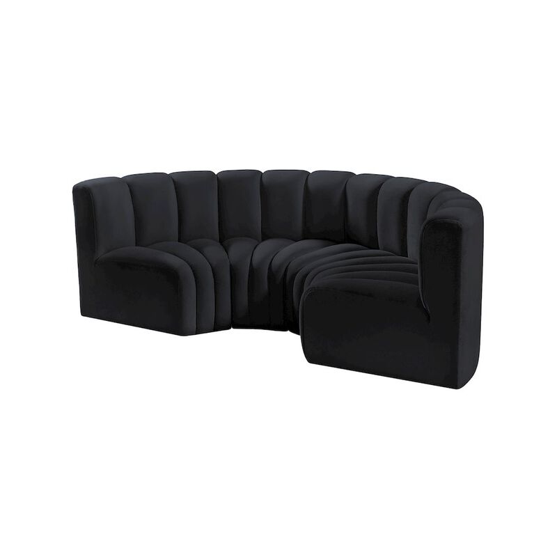 Meridian Furniture Arc Black Velvet Modular Sofa