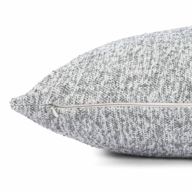 Poh Washed Grey Boucle 20" Square Accent Pillow