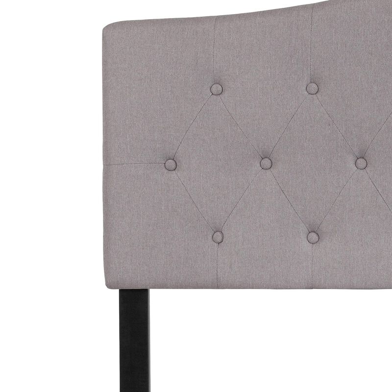 Flash Furniture Cambridge Tufted Upholstered Full Size Headboard in Light Gray Fabric