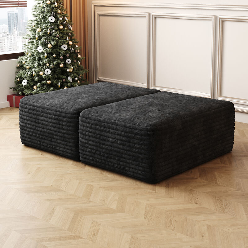 Whisen Twin Size Foam Ottoman, No Assembly Required, Modern Footrest Stool for Living Room image number 3