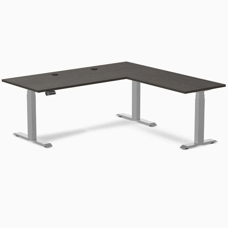 Desky Eco L-Shape Laminate Sit Stand Desk image number 0