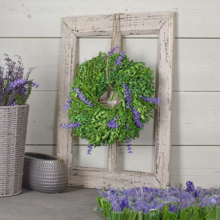 Purple Lavender and Green Foliage Artificial Spring Wreath  11-Inch