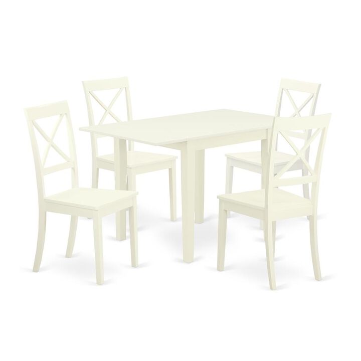 East West Furniture Dining Room Set Linen White