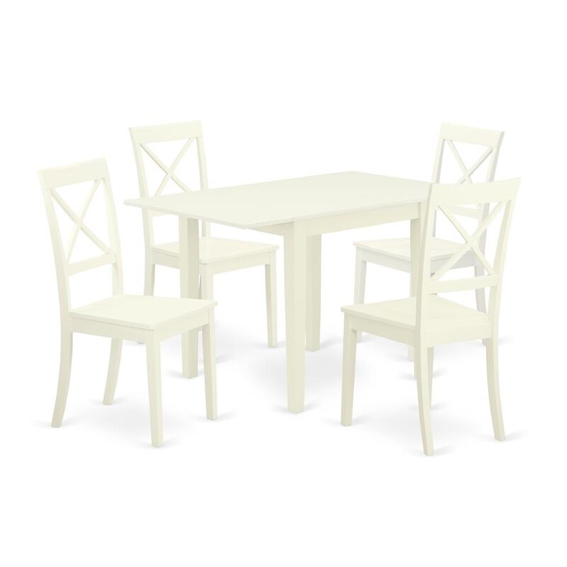 East West Furniture Dining Room Set Linen White