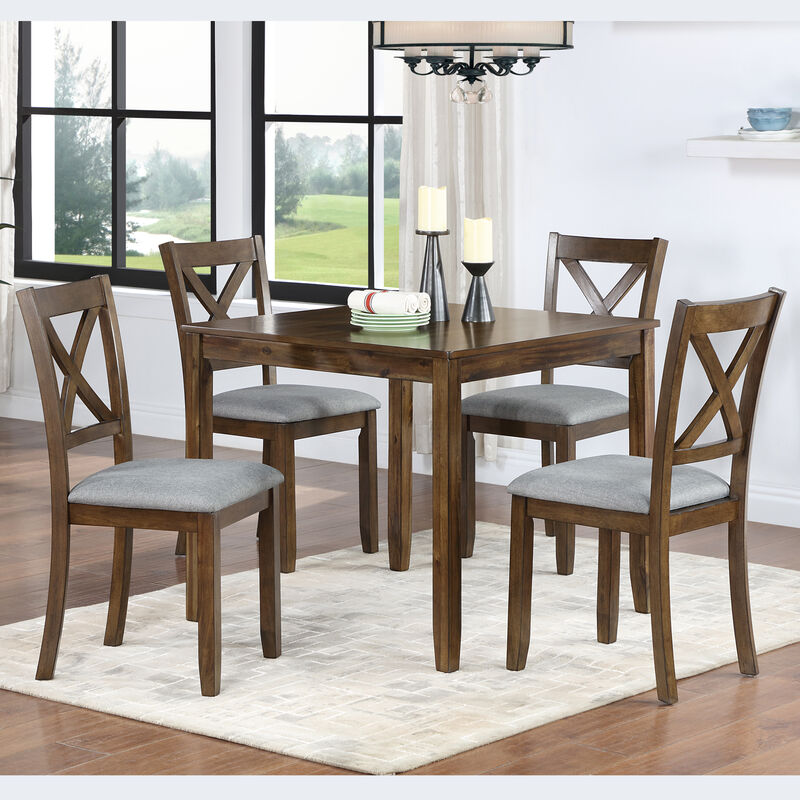 Merax 5-Piece Dining Table Set with 4 Chairs, Modern Wood Dining Table Set for 4