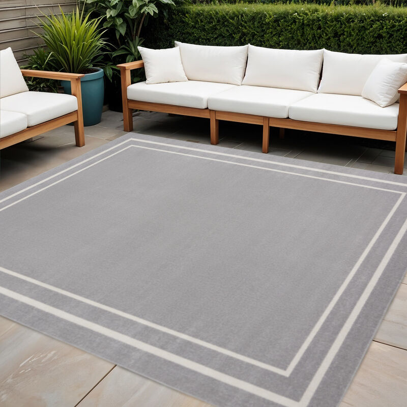 HomeRoots Square Indoor Outdoor Area Rug image number 1