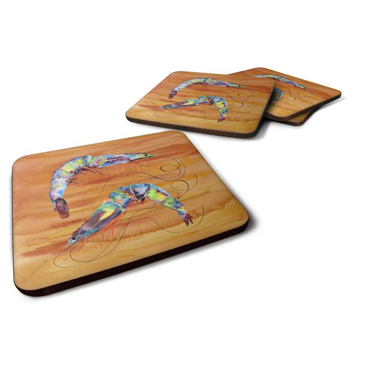 Caroline's Treasures 8145FC Shrimp Foam Coasters (Set of 4), 3.5 H x 3.5 W, Multicolor