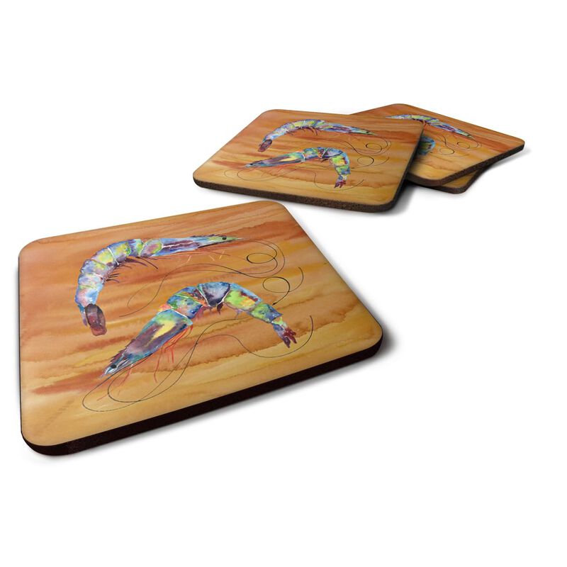Caroline's Treasures 8145FC Shrimp Foam Coasters (Set of 4), 3.5 H x 3.5 W, Multicolor image number 0