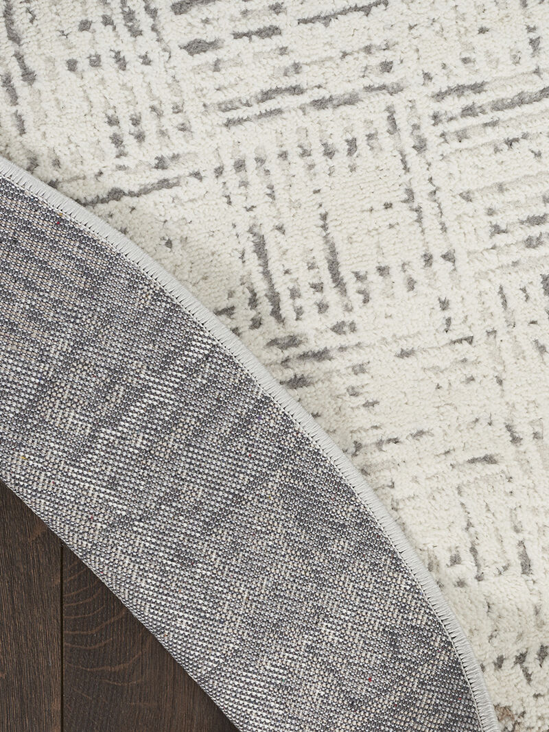 Elation ETN05 Ivory/Gray 5' x 8' Oval Rug