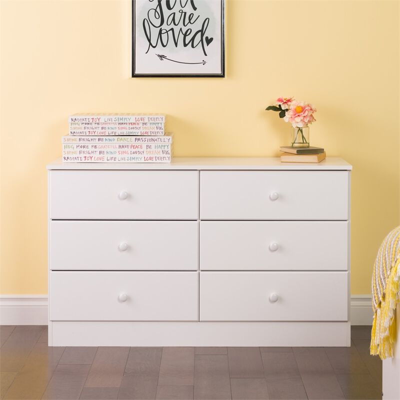 Prepac Astrid 6-Drawer Dresser, White