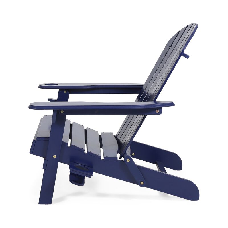 Hivvago Foldable Patio Adirondack Chair with 2 Cup Holders image number 6