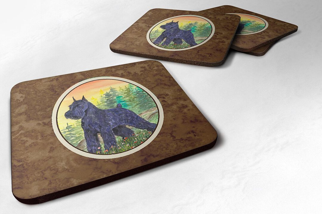 Caroline's Treasures SS1051FC Schnauzer Foam Coasters (Set of 4), 3.5 H x 3.5 W, Multicolor