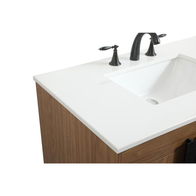 Elegant Kitchen and Bath 36 inch Single bathroom vanity in walnut brown