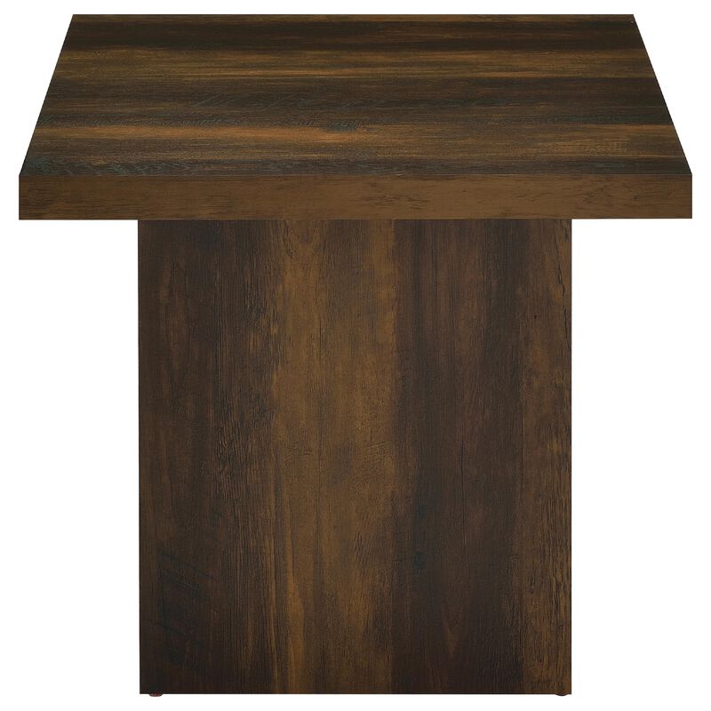 Darla Square Side-End Table, Block Style Base, Wood image number 2