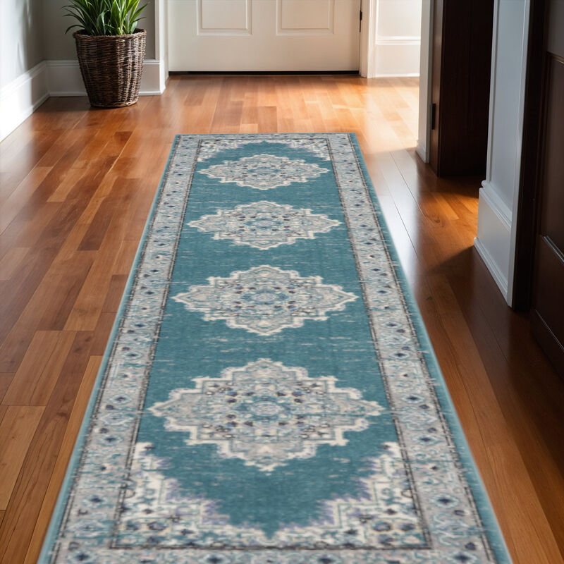 HomeRoots Oriental Distressed Runner Rug image number 1