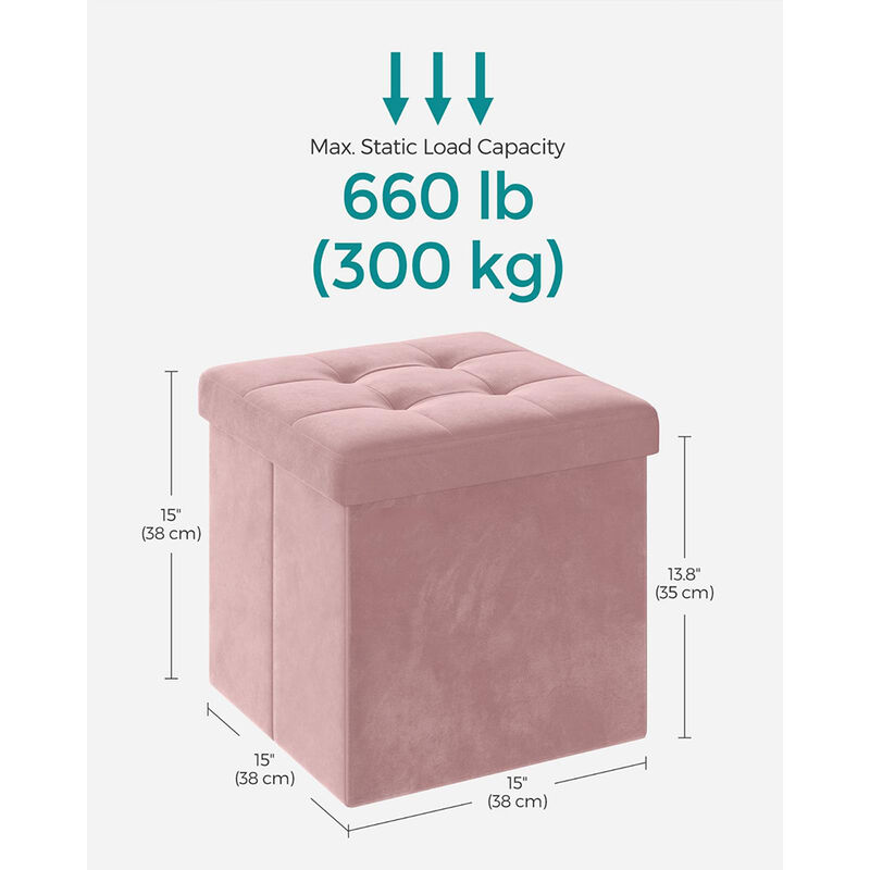 Foldable Storage Ottoman Bench for Space-Saving and Versatile Use