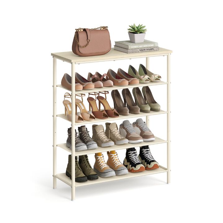 Shoe Rack with 5 Tiers – Compact Storage Organizer for 12–16 Pairs of Shoes, Boots & Slippers