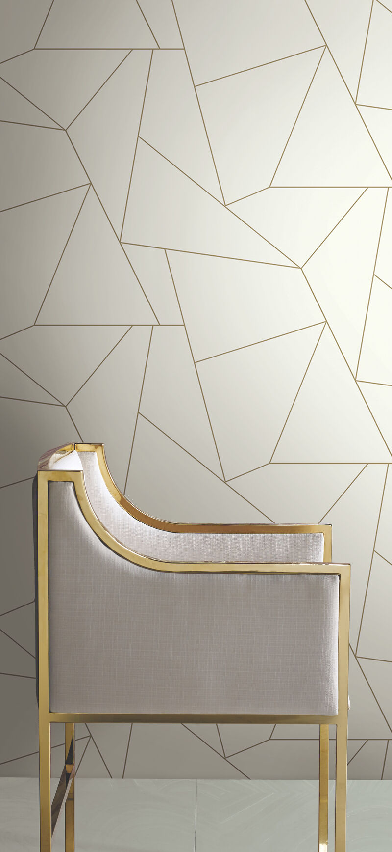 Fractured Prism  Gold Metallic Peel & Stick Wallpaper image number 2