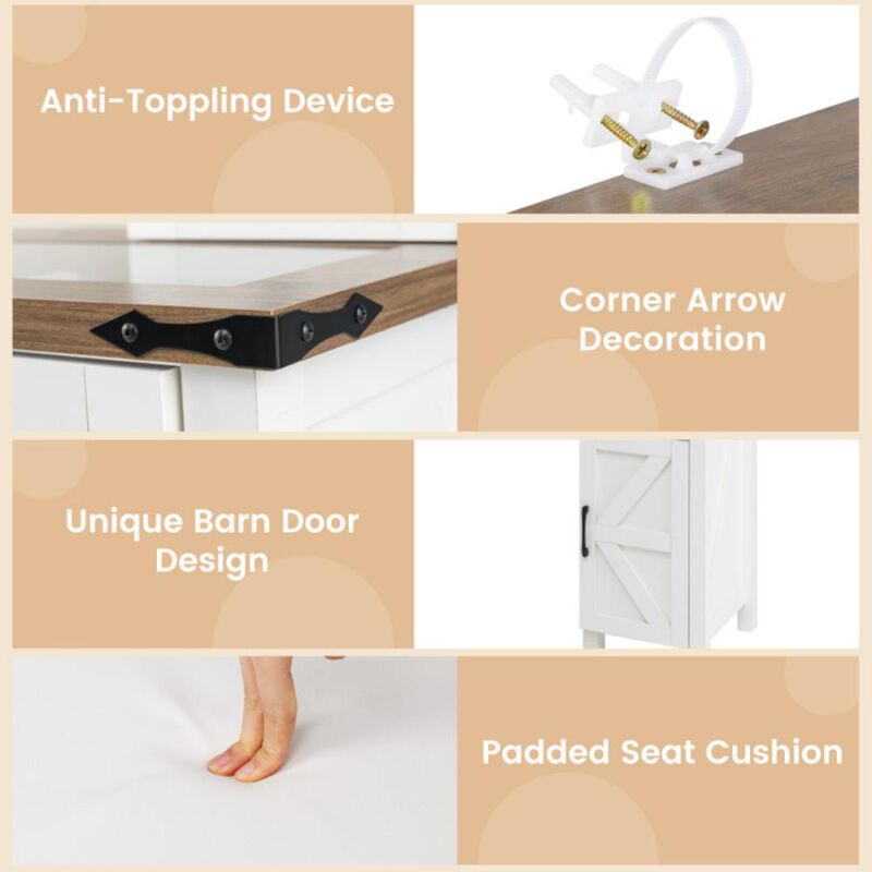 Hivvago Makeup Vanity Desk with Mirror and 3-Color Dimmable LED Lights-White