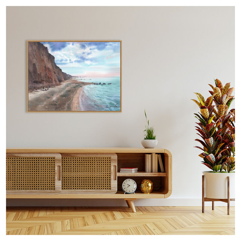 Tropical wild beach by Samira Yanushkova Framed Canvas Wall Art