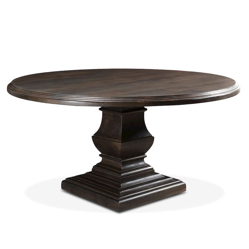 World Interiors Toulon 60In Vintage Brown Round Dining Table