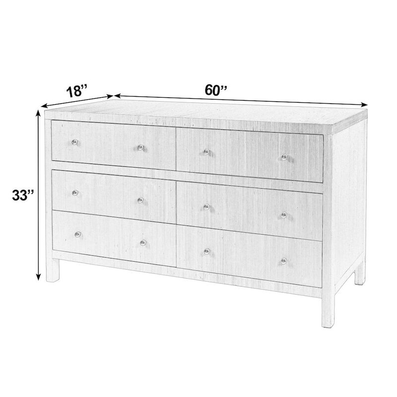Butler Specialty Nora 60 in. W Raffia 6 Drawer Dresser, Blue image number 2