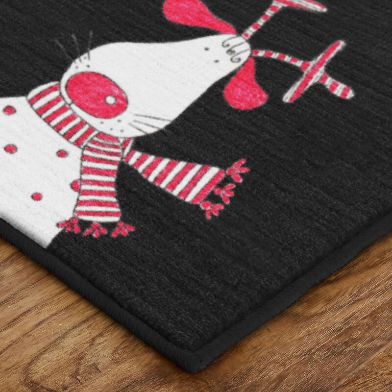 Prismatic Christmas Friends Bath and Kitchen Mat Collection